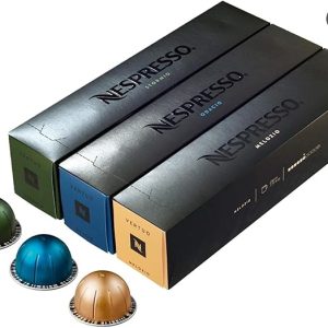 Nespresso Vertuo Coffee Pods, Pack of 30, 10 x Melozio, 10 x Stormio, 10 x Odacio capsules for Nespresso Machines. Make Espressos, Cappuccino and Lattes at home. Recyclable Pods.