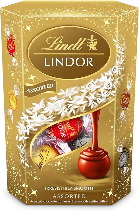 Lindt Lindor Assorted Chocolate Truffles – 200g Box (Approx. 16 Balls) – Smooth Filling – Christmas, Gift, Birthday, Congratulations Treat